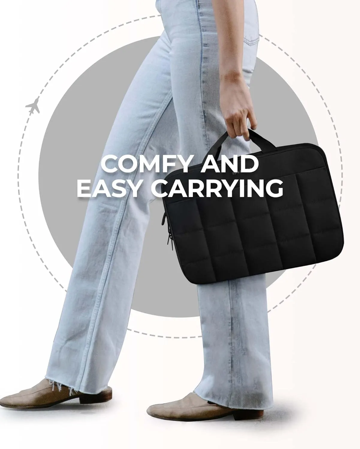 BAGSMART 13-14 inch Laptop Case Sleeve with Handle, Fluffy Padded Laptop Bag with Zipper, Macbook Case Fitted with Macbook Air/Pro 13.3 inch, Puffy Laptop Cover Fitted with Dell, HP, Lenovo