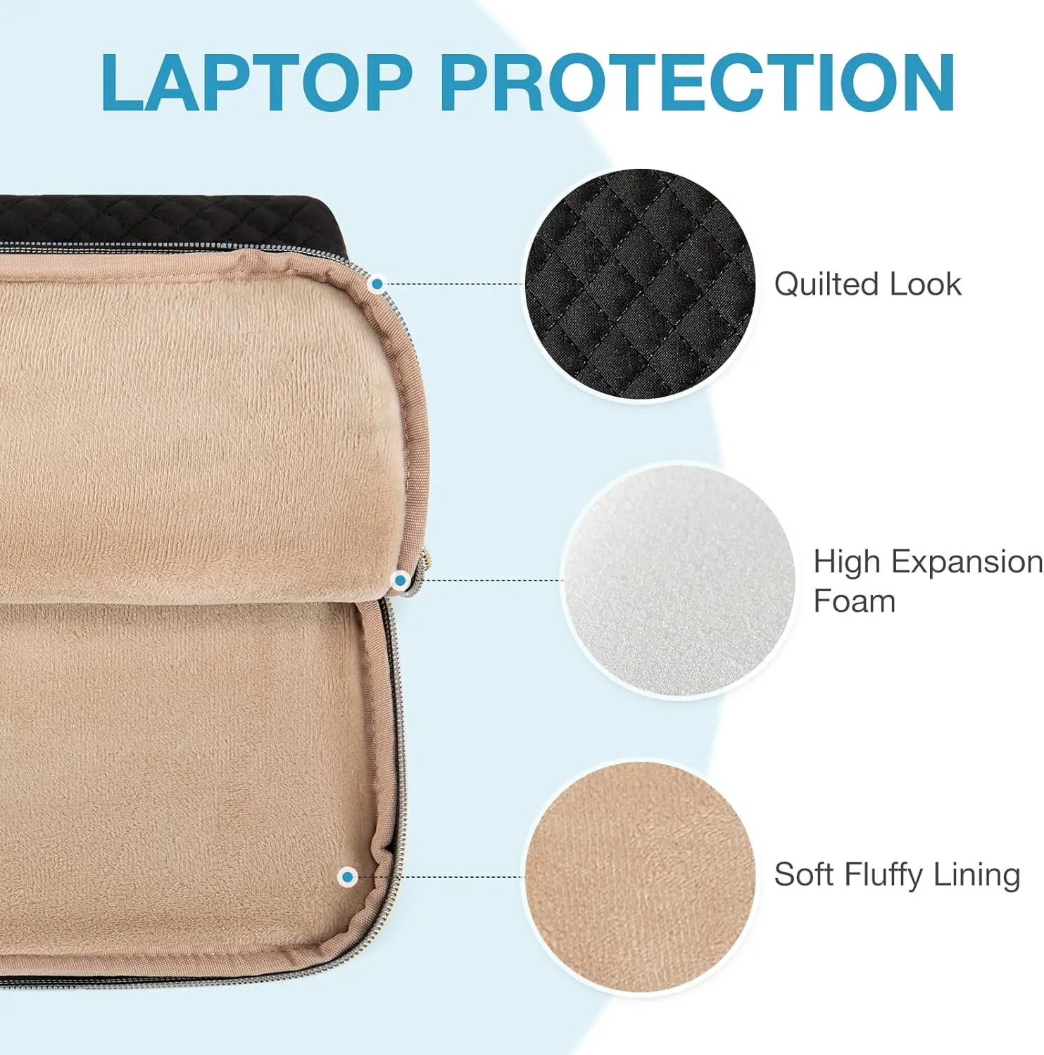 BAGSMART 13-Inch Laptop Sleeve, Black, Polyester
