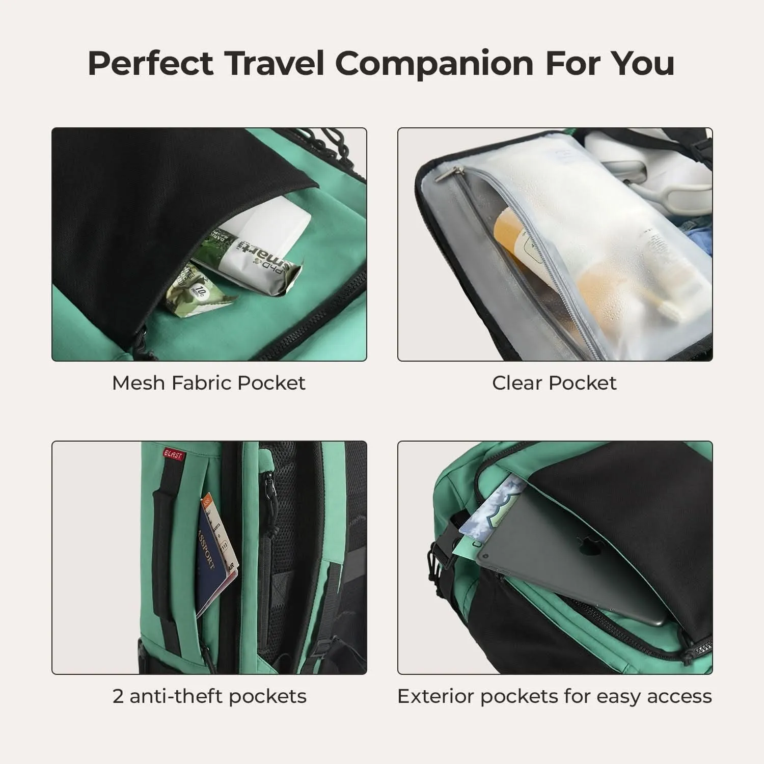 Bagsmart Blast Quick Access Carry On Expandable Travel Backpack