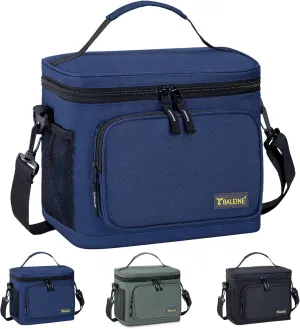 BALEINE Insulated Lunch Bag for Men Women, 15 Can Leakproof Cooler Bag with Adjustable Shoulder Strap for Work Picnic, Lunch Box for Women Men (Medium, Blue)