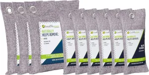 Bamboo Charcoal Bags Odor Absorber (9-Pack) Activated Charcoal Odor Eliminator Bag, Natural Freshener Removes Odors and Moisture, Odor Eliminator for Home, Pets, Shoes, Closet, RV