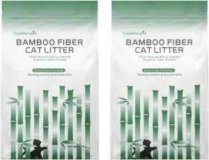 Bamboo Fiber Cat Litter, 100% Natural & Eco-Friendly, Superior Odor Control, Dust-Free Formula, Biodegradable & Sustainable (2 Bags)