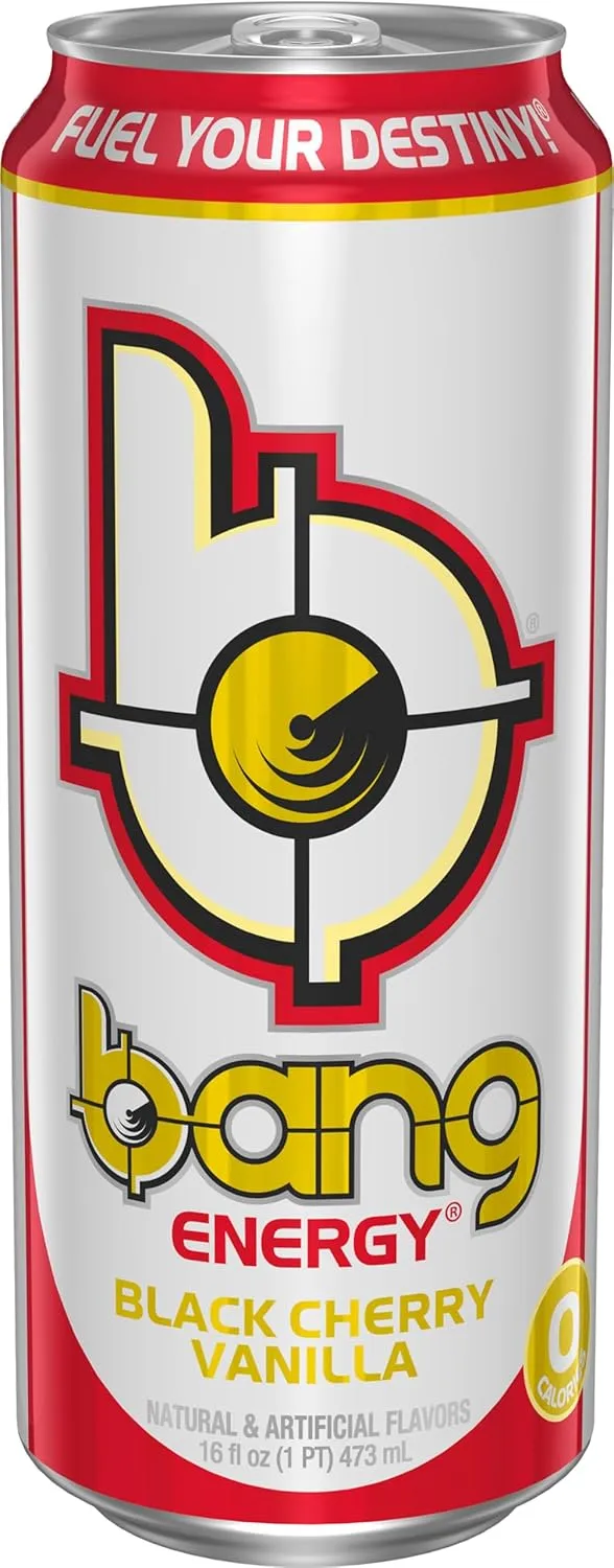 Bang Energy Black Cherry Vanilla, Sugar-Free Energy Drink, 16-Ounce (Pack of 12)