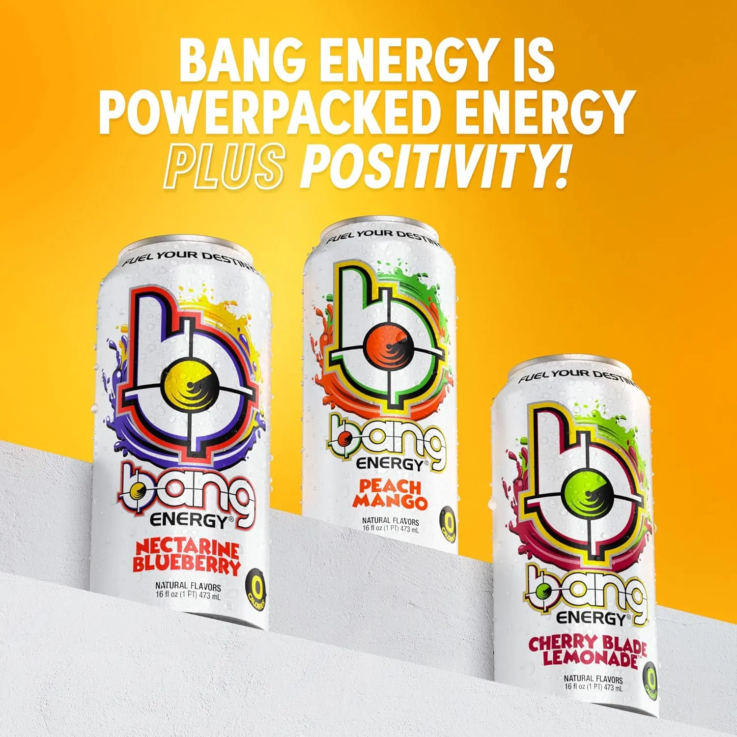 Bang Energy Peach Mango, Sugar-Free Energy Drink, 16-Ounce (Pack of 12)
