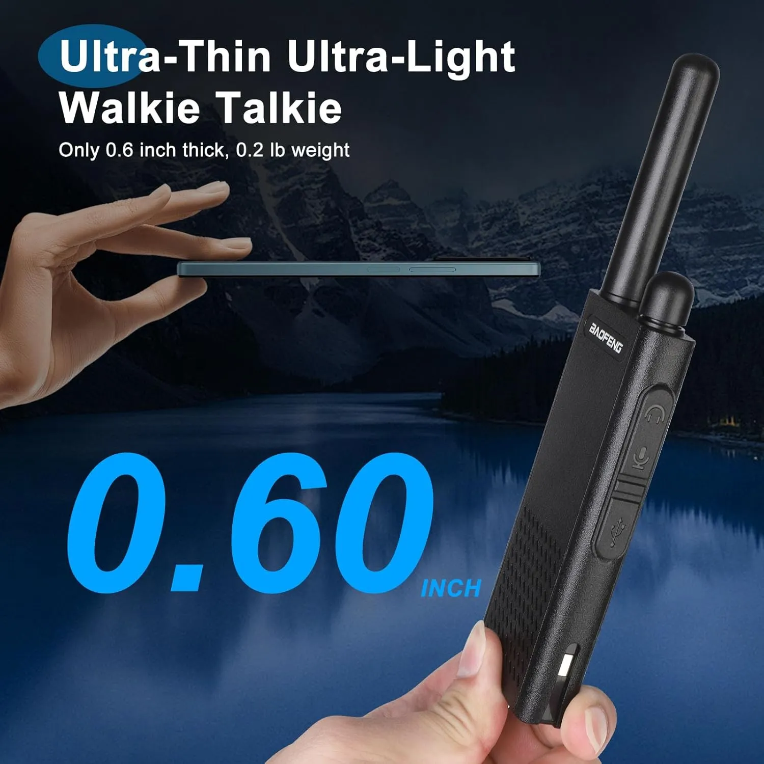 Baofeng T26 Walkie Talkies Long Range, Rechargeable Li-ion Battery 16 FRS Channel Two Way Radios with Earpieces for Adults, Handheld Mini Compact Walky Talky with Type-C Charging