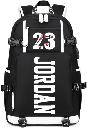 Basketball 23 Student School Bag, Laptop Backpack, Ultra-Light Travel Bag, For Men And Women (black-C)