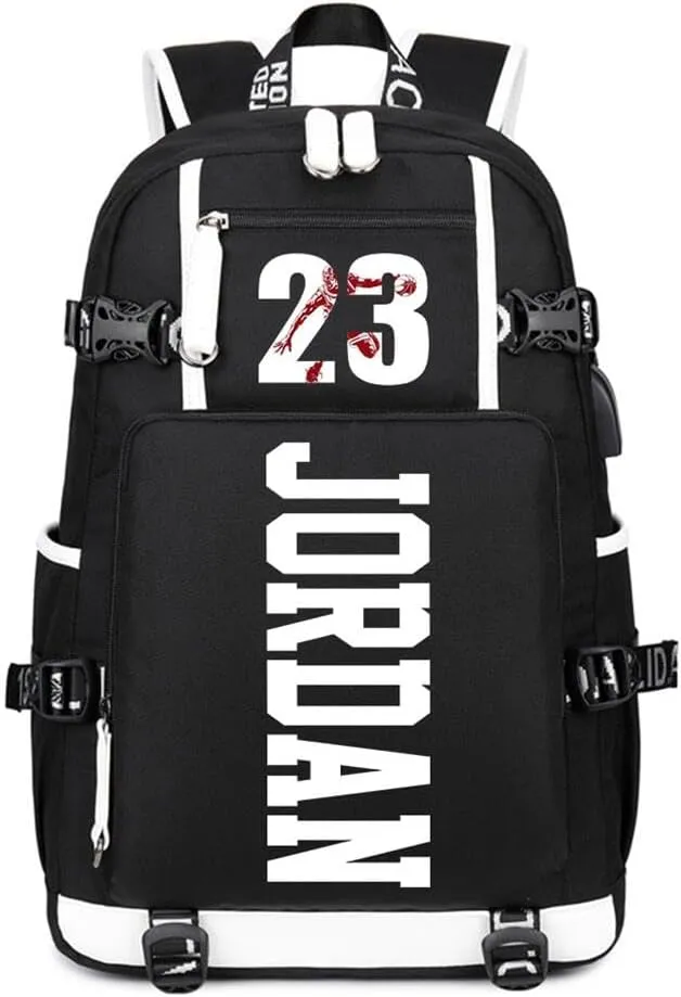 Basketball 23 Student School Bag, Laptop Backpack, Ultra-Light Travel Bag, For Men And Women (black-C)