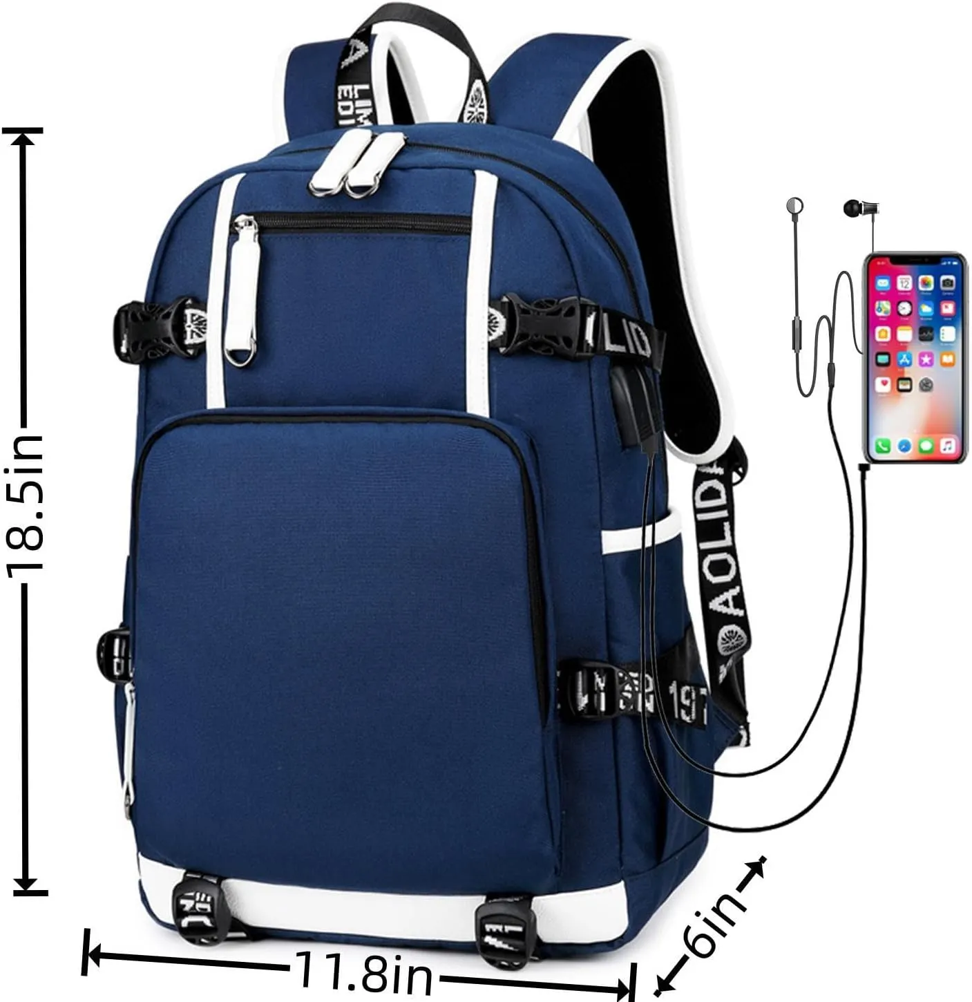 Basketball 23 Student School Bag, Laptop Backpack, Ultra-Light Travel Bag, For Men And Women (blue-A)