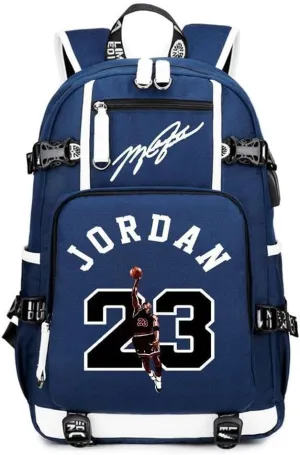 Basketball 23 Student School Bag, Laptop Backpack, Ultra-Light Travel Bag, For Men And Women (blue-A)