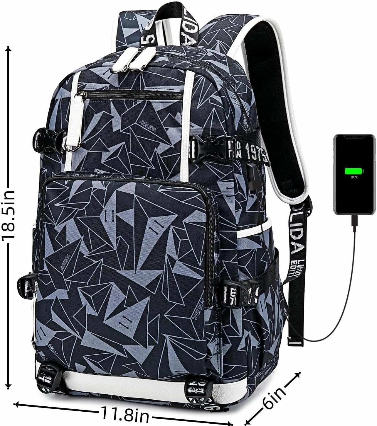 Basketball 23 Student School Bag, Laptop Backpack, Ultra-Light Travel Bag, For Men And Women (grey-A)