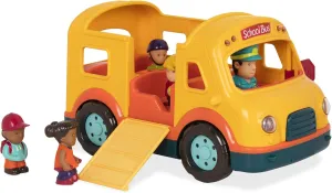 Battat – Light-Up Yellow Bus – 5 Toy Figures – Realistic Sounds – Folding Stop Sign – 18 Months   – Light & Sound School Bus