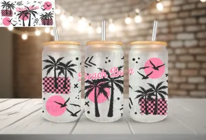 Beach Bum UV Dtf 16oz glass can wrap