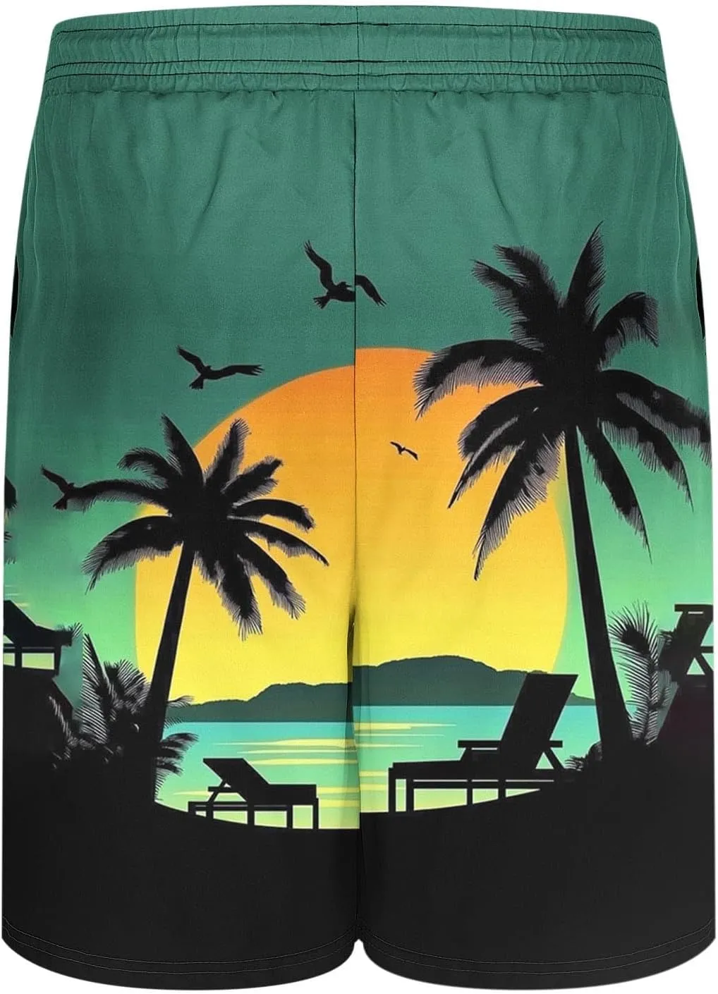 Beach Shorts for Men 2 in 1 Athletic Shorts Casual Drawstring Loose Elastic Waist Vacation Floral Print Pants