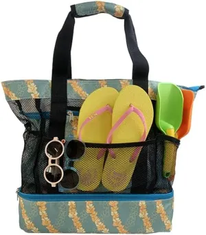 Beach Tote, Waterproof, Insulated Cooler, Breathable Mesh, Pool, Travel, Camping, Shopping, Family & Vacation