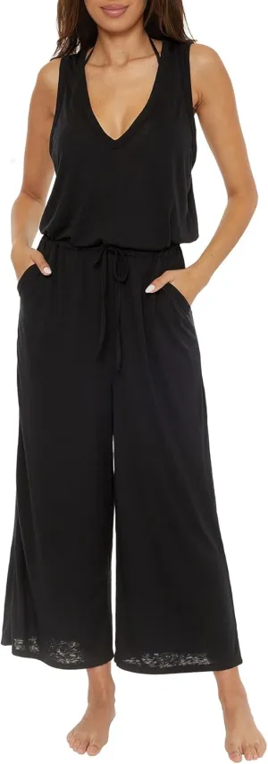 BECCA womens Beach Date Jumpsuit, Casual, Sleeveless With Pockets, Beach Cover Ups for Women
