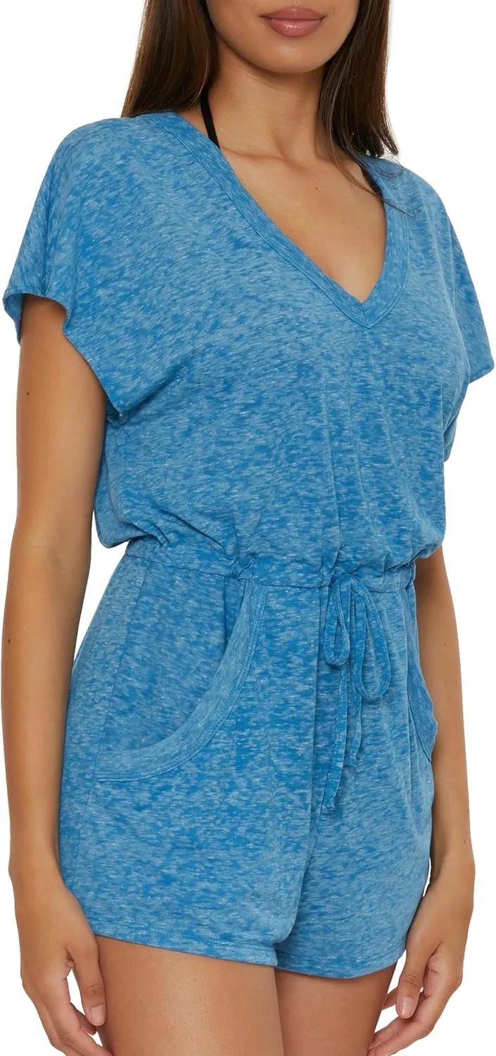 BECCA womens Beach Date Romper, V-neck, Casual, Beach Cover Ups for Women