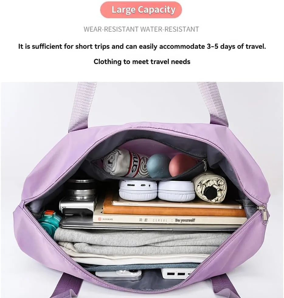 Beente Travel Bag with Wheels, Kulkin 2025 New Large Capacity Travel Bag - Universal Wheel Removable, Dry Wet Separated Tote Bag, Sport Gym Bag with Spinner Wheels on Flight Approved (Gray)