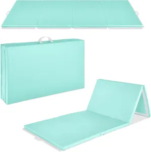 Best Choice Products 10ftx4ftx2in Folding Gym Mat 4-Panel Exercise Gymnastics Aerobics Workout Fitness Floor Mats w/Carrying Handles