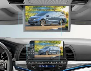 BIBIBO 3Pcs for 2025 Honda Odyssey Screen Protector 2025 Honda Odyssey (Touring/Elite) 9"Navigation Display& 12.8 Inch Rear Entertainment Screen [Anti Glare& Scratch Ultra-Clear] 2025 Honda Odyssey Accessories Odyssey 2025