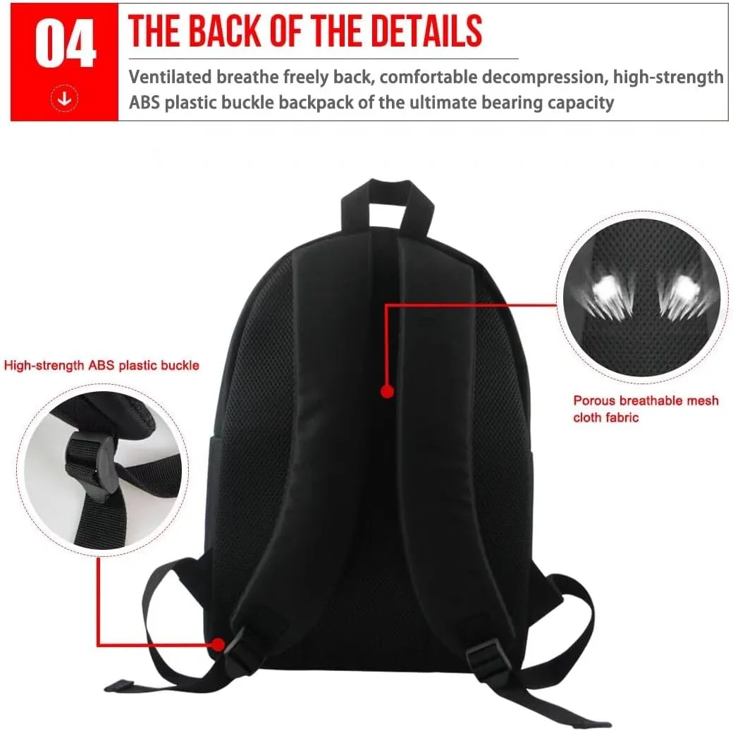 BIGCARJOB Animal Horse School Bags for Kids Toddle Backpack Sunflower Cow Print Large Travel Rucksack for Boys Girls 8-12 Year School Bookbags Portable Laptop Bagpack