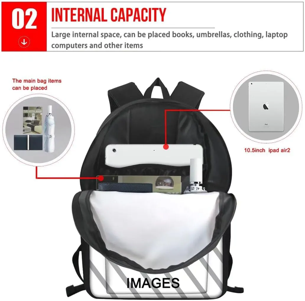 BIGCARJOB Animal Horse School Bags for Kids Toddle Backpack Sunflower Cow Print Large Travel Rucksack for Boys Girls 8-12 Year School Bookbags Portable Laptop Bagpack