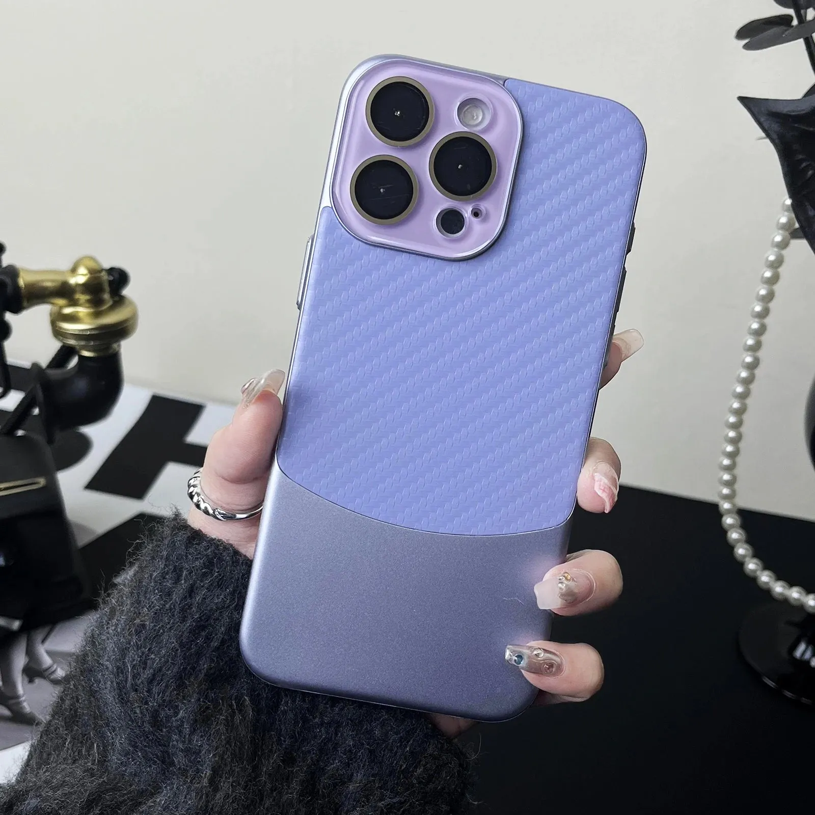 Binary Carbon Fiber Glass Lens iPhone Case