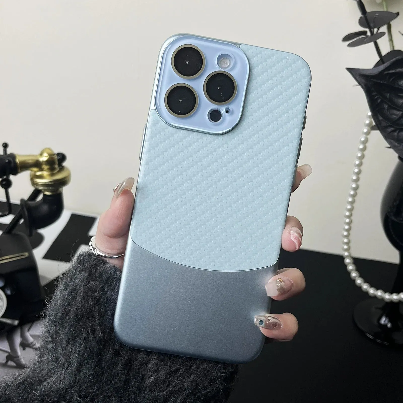 Binary Carbon Fiber Glass Lens iPhone Case