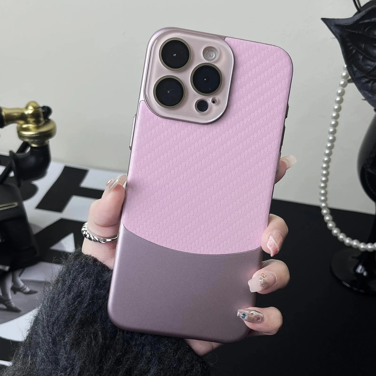 Binary Carbon Fiber Glass Lens iPhone Case