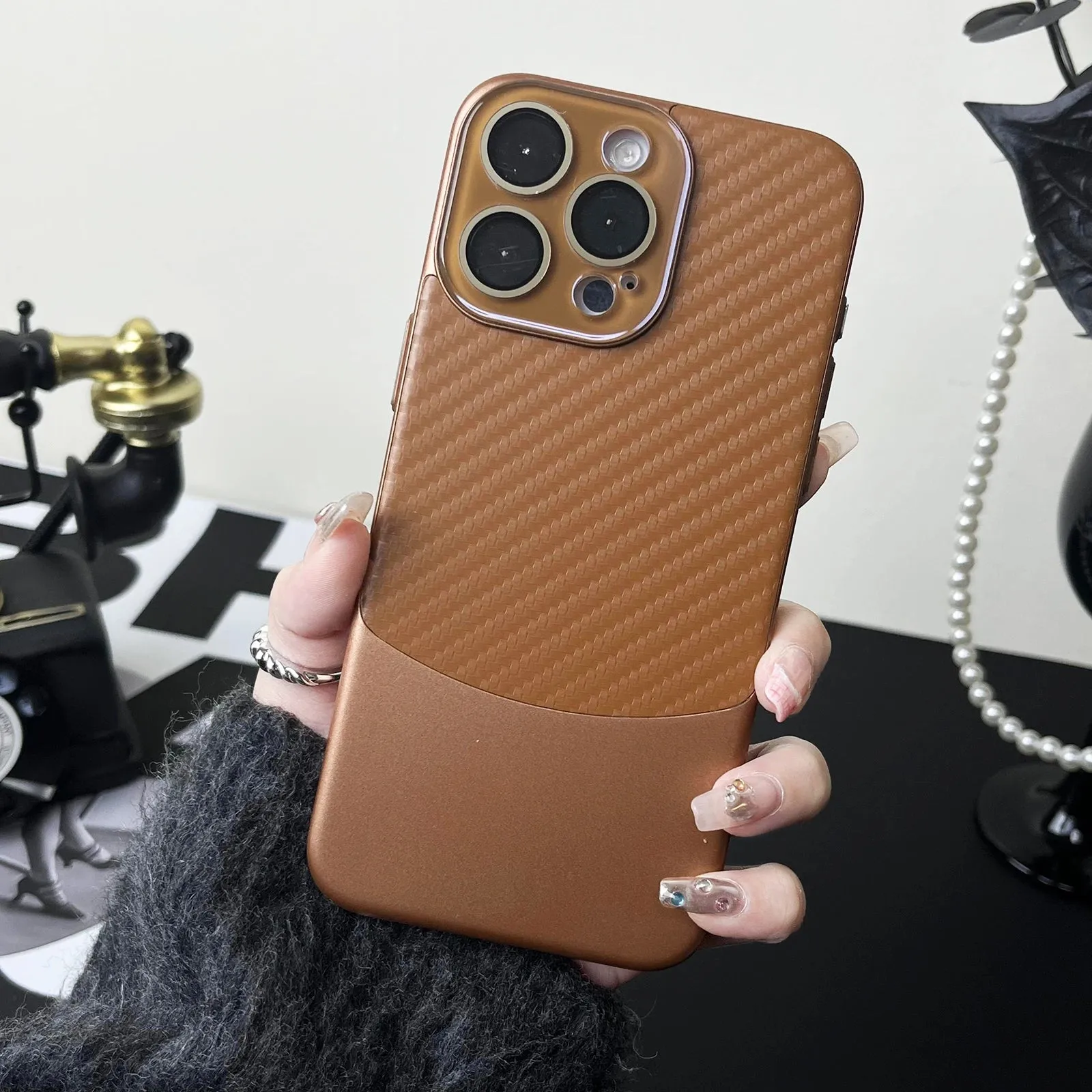 Binary Carbon Fiber Glass Lens iPhone Case