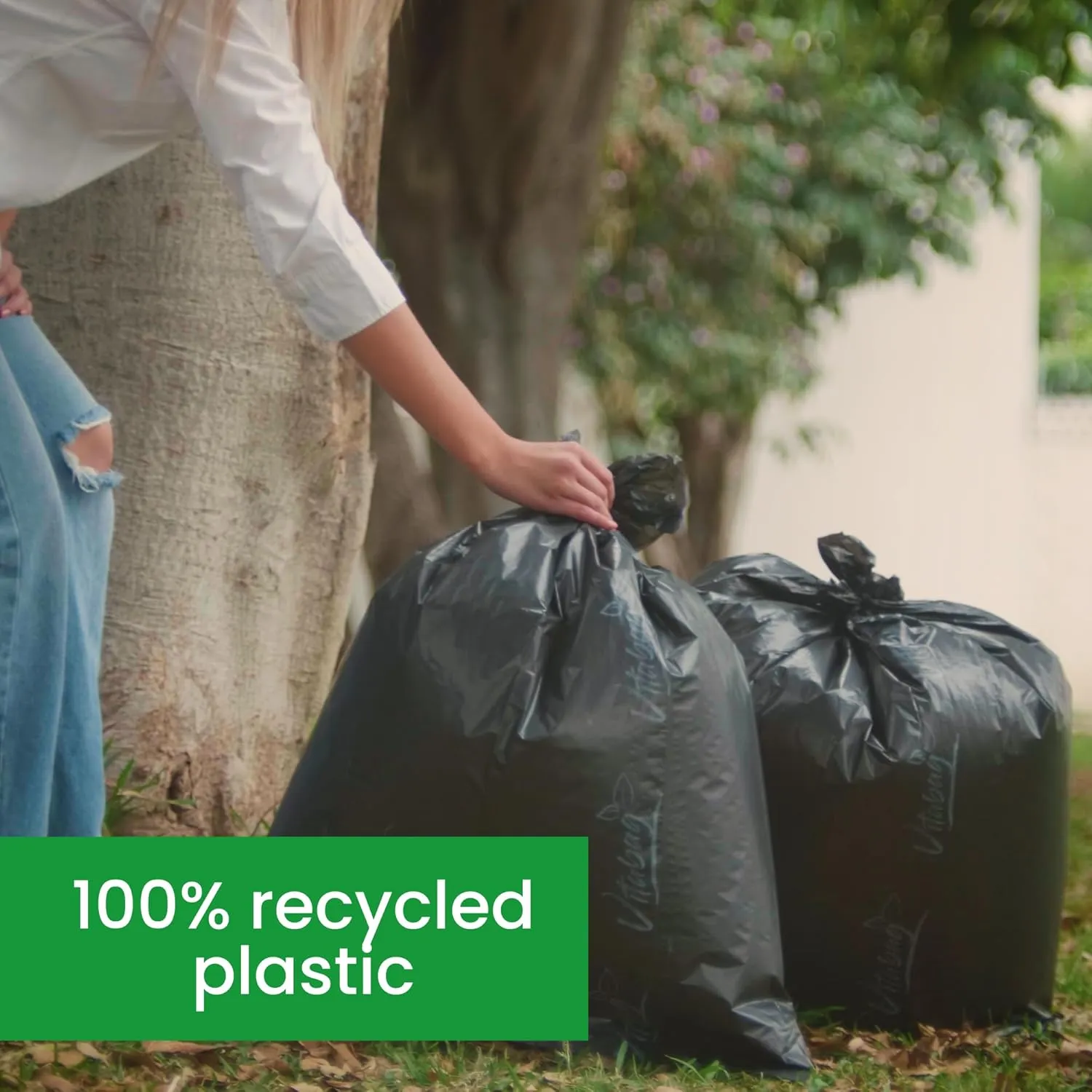 Biodegradable Home Line Trash Bag | Can Liner | 13 GALLONS Tall Kitchen Trash Bag | Eco Friendly | 100% Made from Recycled Product | Super Strong, No Spills | 90 Count.