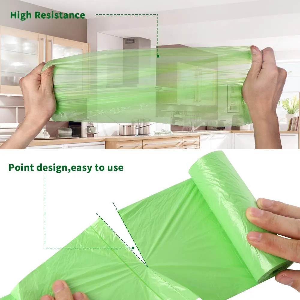 Biodegradable Trash Bags 4-6 Gallon, 100 Counts, Extra Thick Small Trash Bag Recycling Garbage Bags For Kitchen Bathroom Yard Office Wastebasket Car