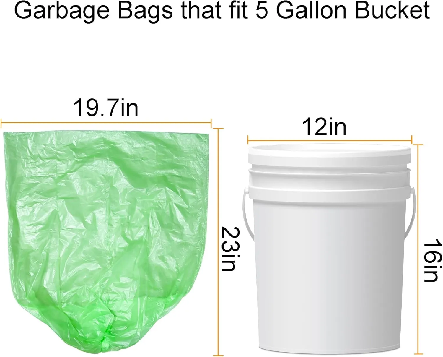 Biodegradable Trash Bags 4-6 Gallon, 100 Counts, Extra Thick Small Trash Bag Recycling Garbage Bags For Kitchen Bathroom Yard Office Wastebasket Car