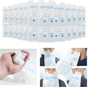 Biodegradable Vomit Bags Disposable，Turn Vomit to Gel and Prevent Odor，Suitable for Adults and Children，Suitable for car Sick, Travel, Airplane, Ship Vomit Bags，with Ear Lanyard，33.81 oz/Bag