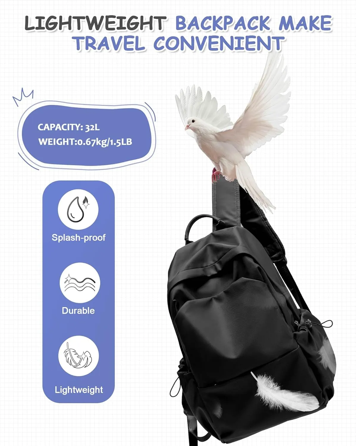 Black School Backpack Large Middle High School Book Bag for Boys Girls Elementary School Bag Back to School Bag for Teens 18" Mochila Escolar para Niños Adolescentes Gifts