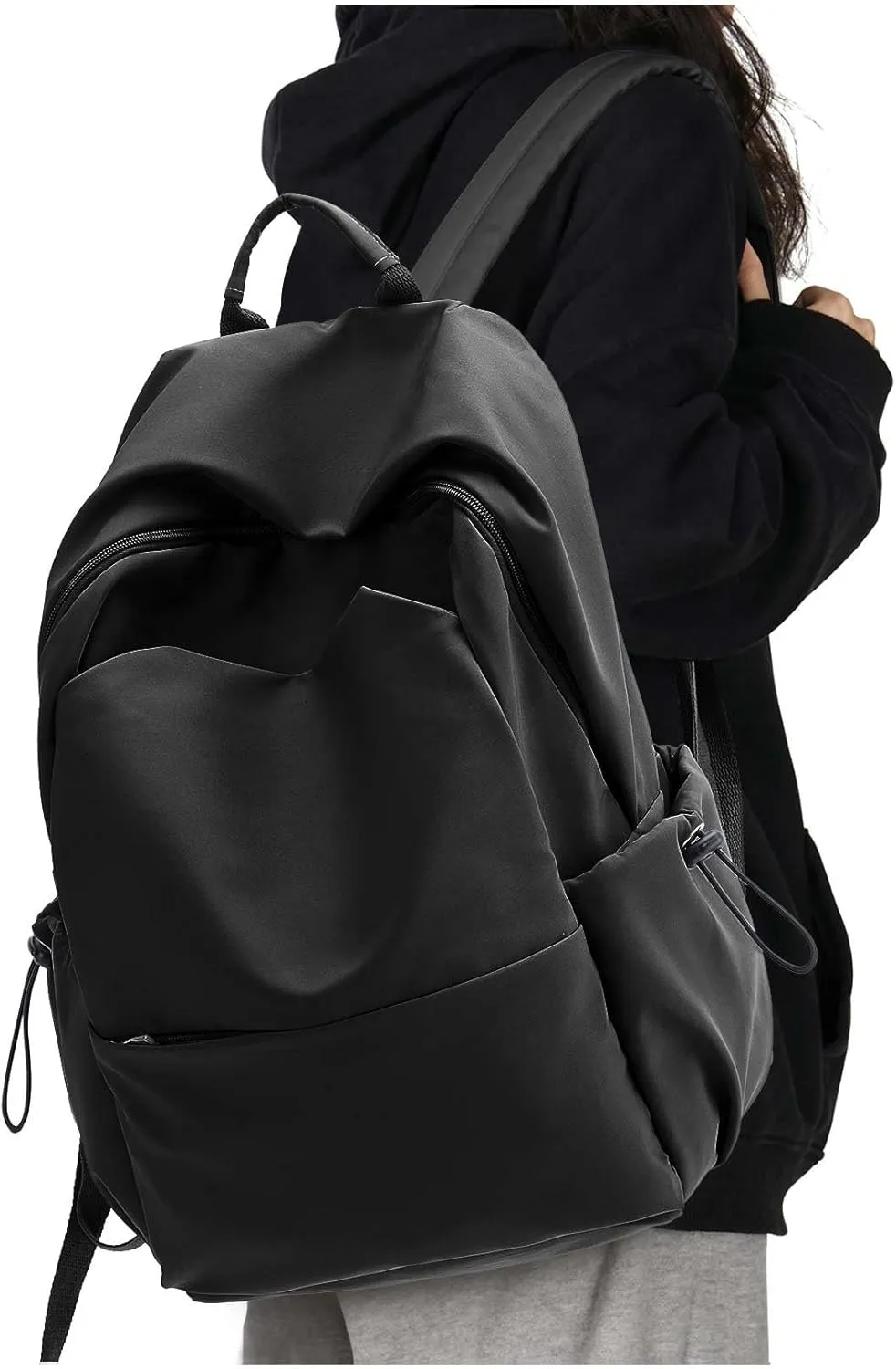 Black School Backpack Large Middle High School Book Bag for Boys Girls Elementary School Bag Back to School Bag for Teens 18" Mochila Escolar para Niños Adolescentes Gifts