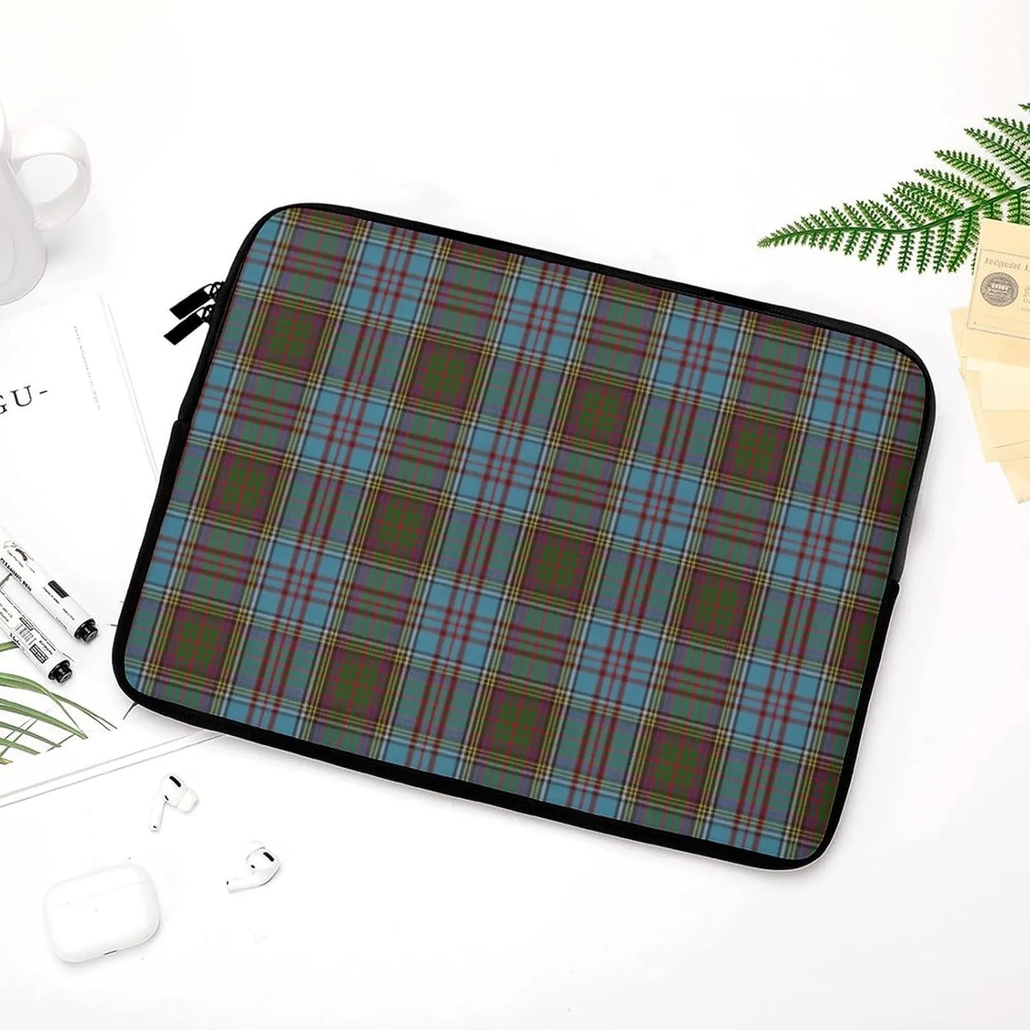Black Watch Tartan Pattern All Print Hands Free Withdrawal Laptop Bag Unisex