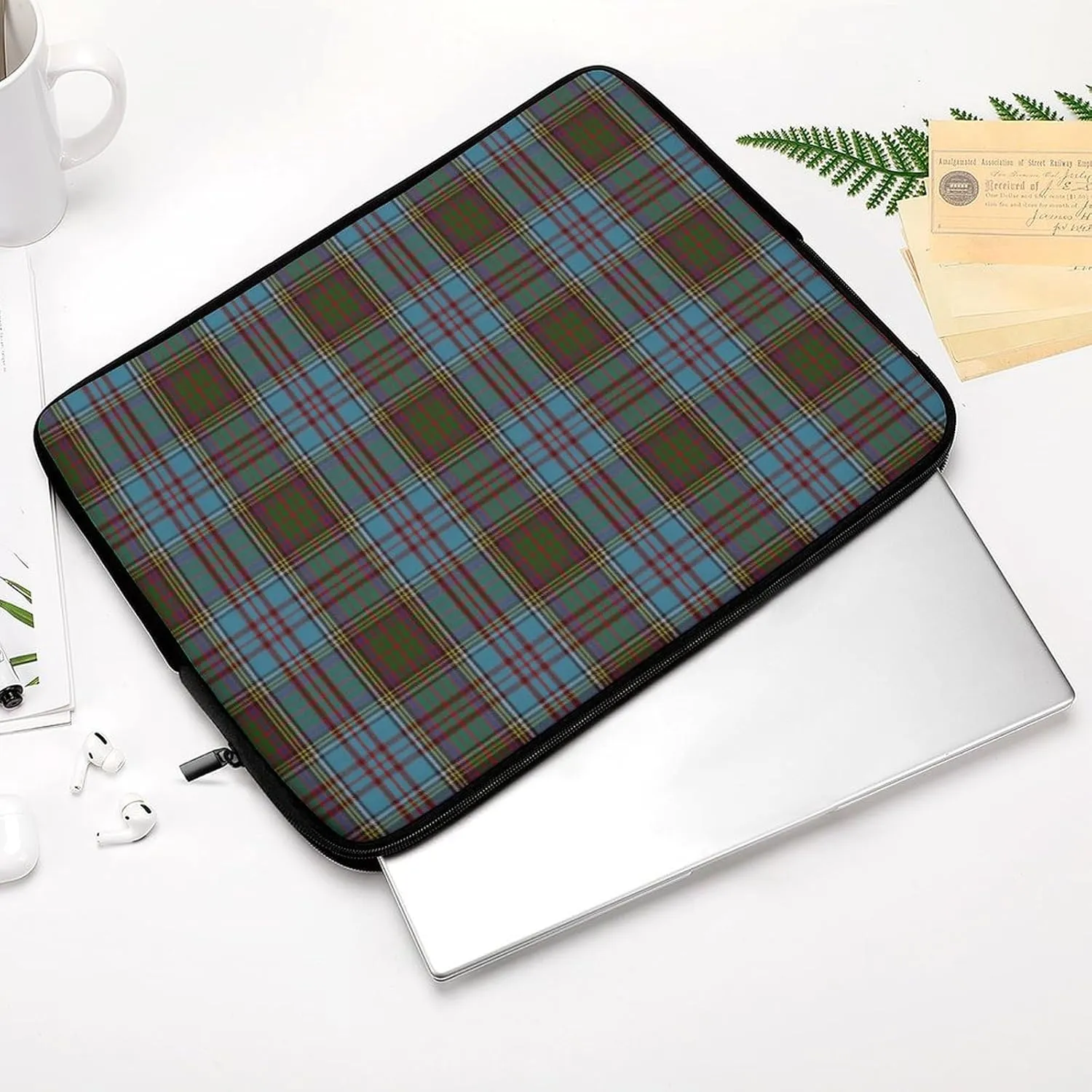 Black Watch Tartan Pattern All Print Hands Free Withdrawal Laptop Bag Unisex