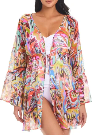 Bleu Rod Beattie Break The Mold Chiffon Cover-Up M, Multi