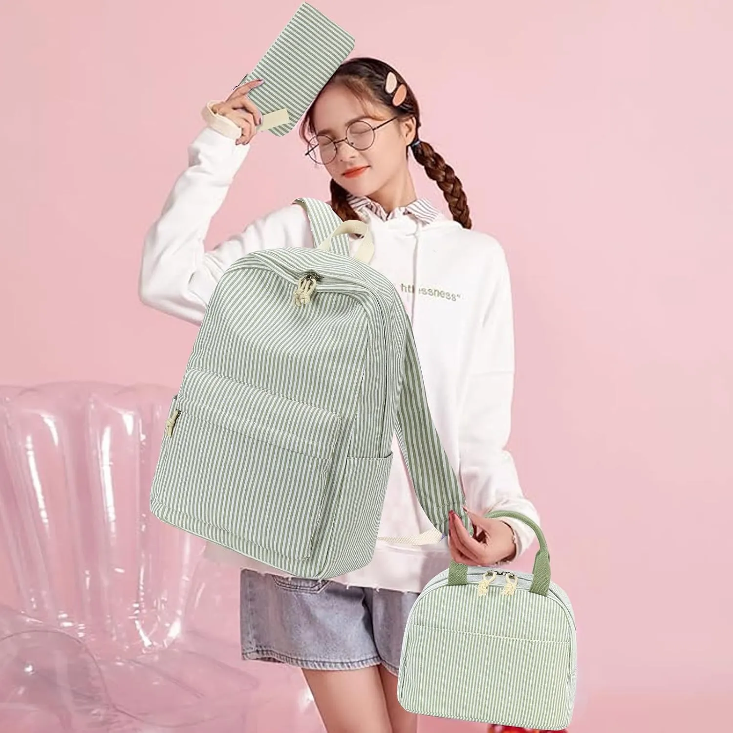 Bluboon School Backpack Teens Girls Boys Kids School Book Bags with Lunch Box Pencil Bag
