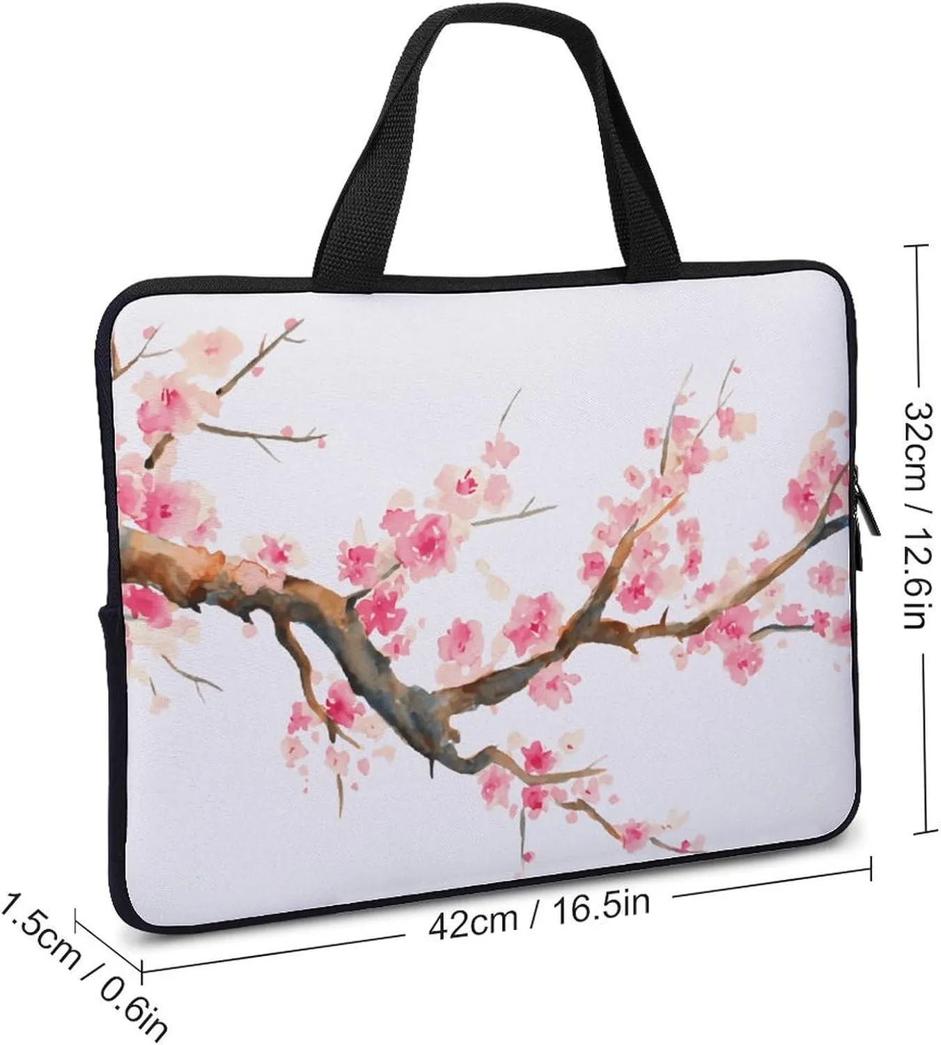 Blue And White Floral Toile Laptop Bag Waterproof Dustproof Crack Proof Large Capacity