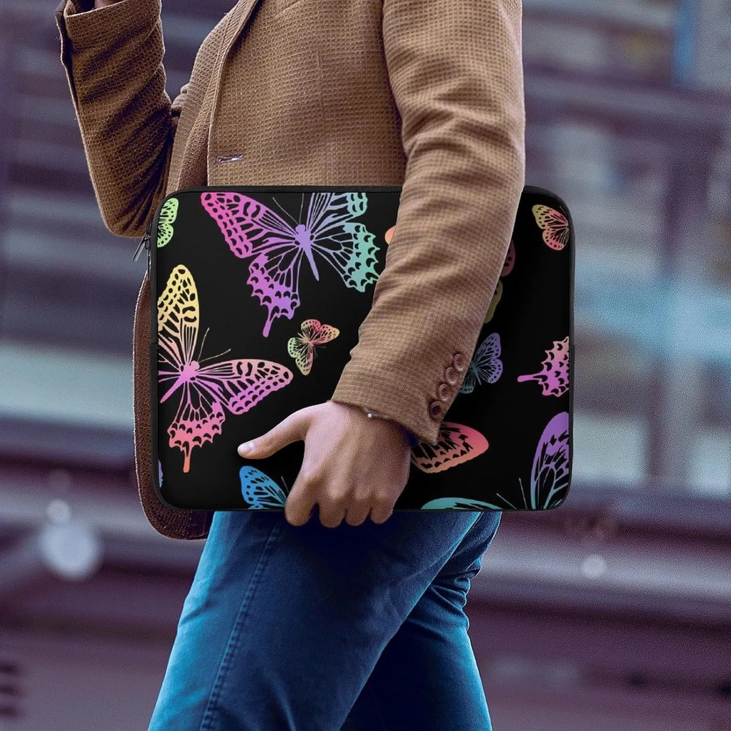 Blue Quaker Parrots All Print Hands Free Withdrawal Laptop Bag Unisex
