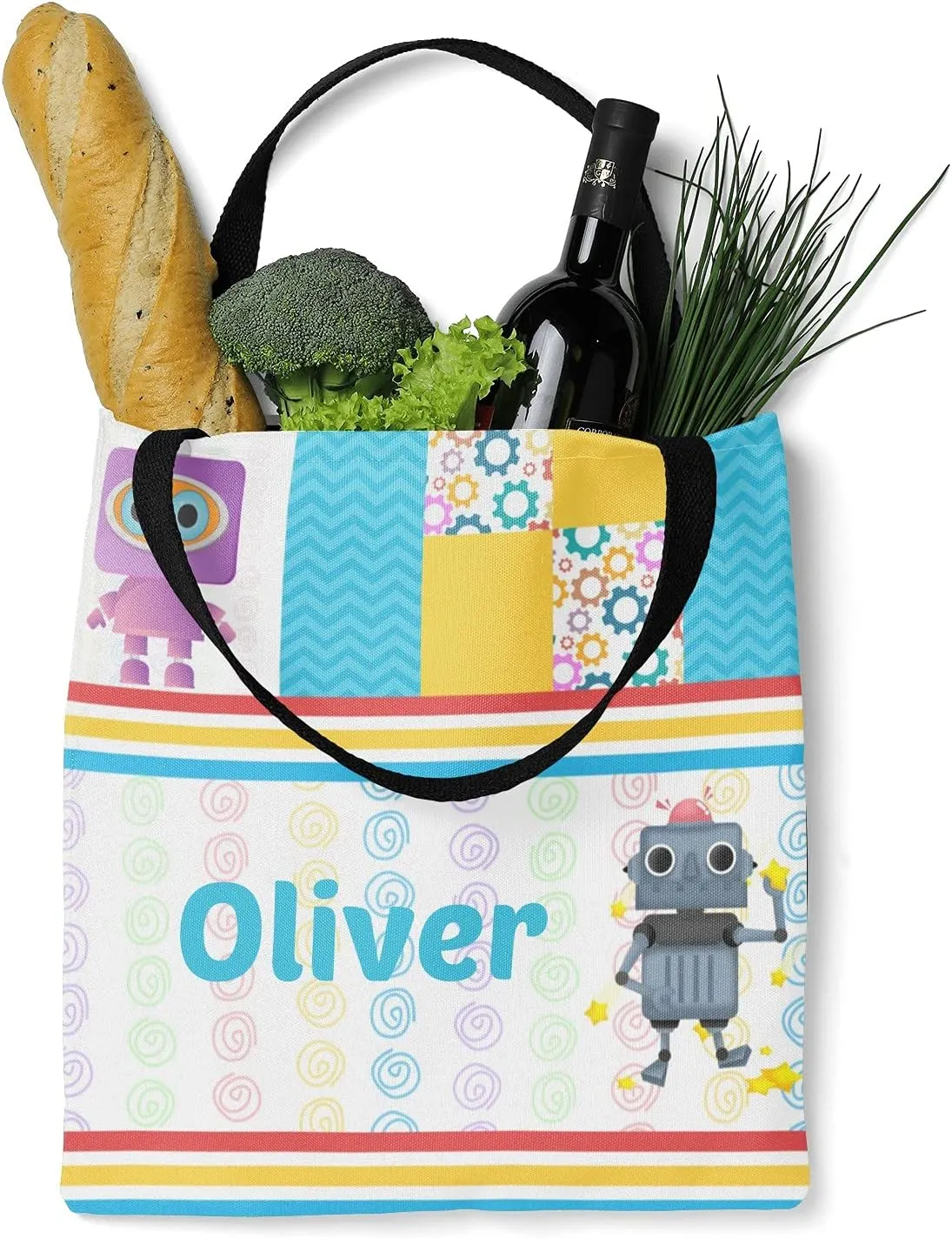 Blue Racing Car Personalized Canvas Tote Bags for Women Kids, Reusable Bags for Shopping,Travel,School Handbag Gift