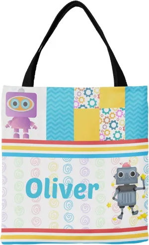 Blue Racing Car Personalized Canvas Tote Bags for Women Kids, Reusable Bags for Shopping,Travel,School Handbag Gift