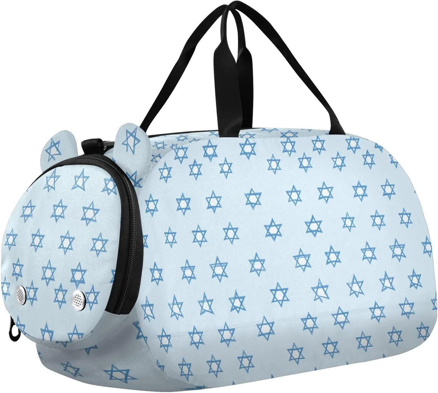 Blue Stars Holiday Boy's Gym Duffel Bag with Shoes Compartment Large Capacity Travel Duffel with Adjustable Strap for School Practice, Sports, Travel bulto de