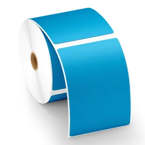 Blue Thermal Labels 4x6 Inch - Pack of 12