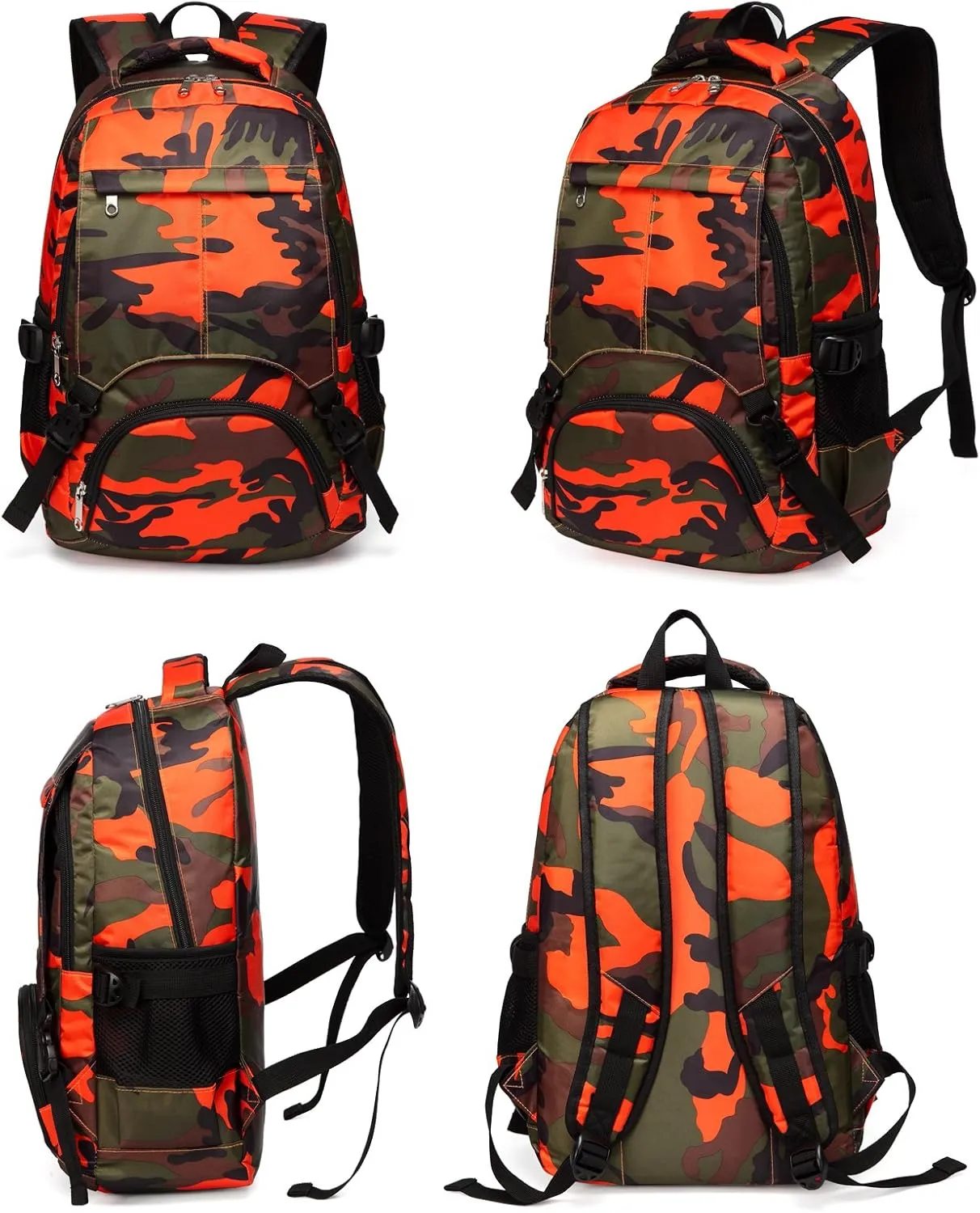 BLUEFAIRY Kids Backpack for Boys Elementary Primary Middle School Book Bags Bookbags Back to School Bags Large Compartment Mochila Escolar para Niños Camouflage Orange