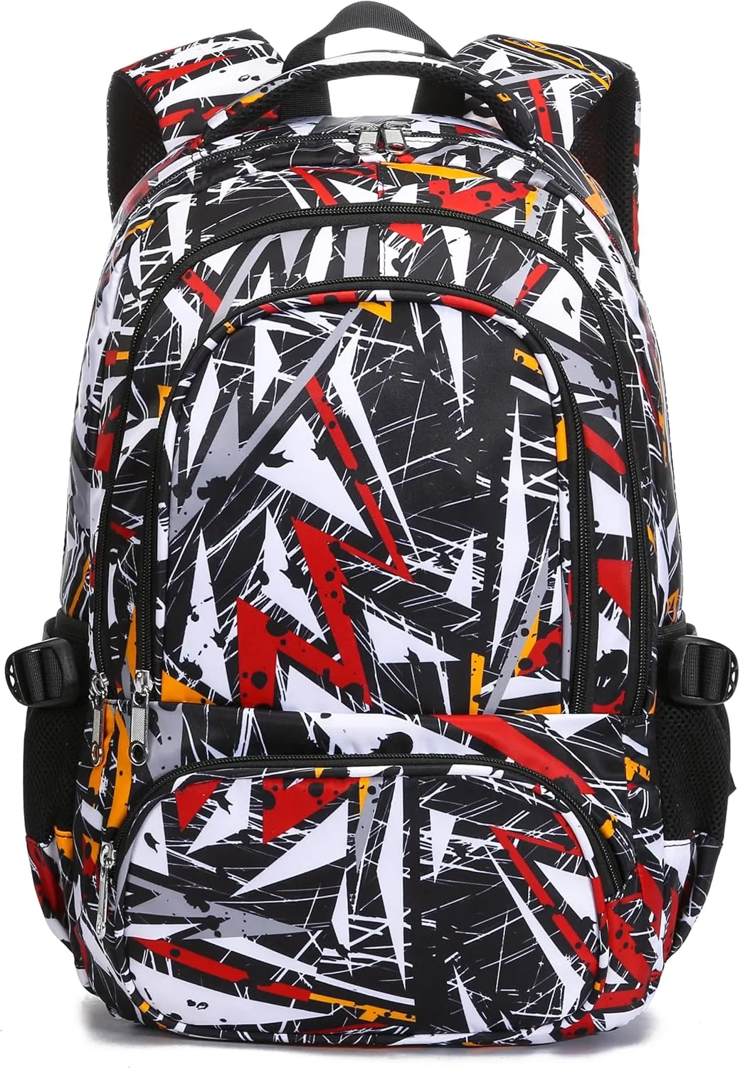 BLUEFAIRY Kids Backpack for Boys Elementary Primary Middle School Book Bags Bookbags Back to School Bags Large Compartment Mochila Escolar para Niños de 8-10 Triangle Black 17”