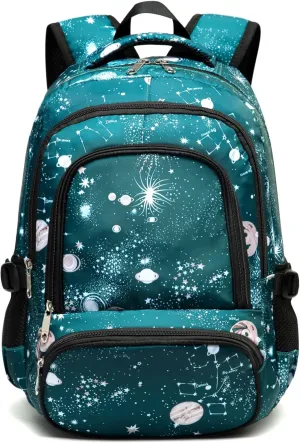BLUEFAIRY Kids Backpack for Boys Girls School Bookbags for Elementary Primary Middle School Bags Book Bags for Teens Adolescentes Back to School Gifts Mochilas Escolares para Niñas Galaxy Cyan