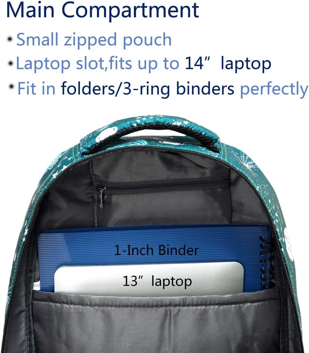 BLUEFAIRY Kids Backpack for Boys Girls School Bookbags for Elementary Primary Middle School Bags Book Bags for Teens Adolescentes Back to School Gifts Mochilas Escolares para Niñas Galaxy Cyan