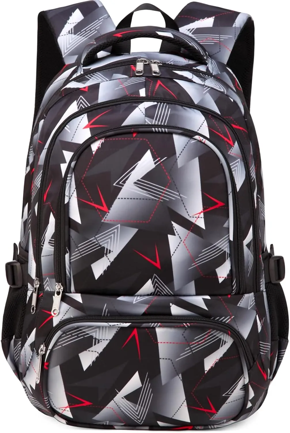 BLUEFAIRY Kids Backpack for Boys School Bookbags for Elementary Primary Middle School Bags Book Bags for Teens Adolescentes Childs Back to School Gifts Mochilas para Niños Aged 8-10 Geometric Grey